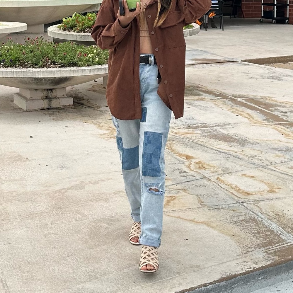 High waist button fly Indigo Rein jeans